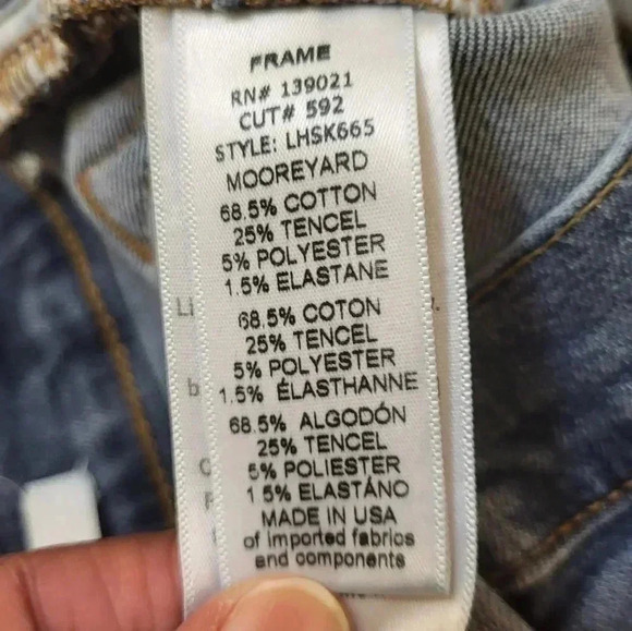 FRAME Distressed Le High Skinny Raw Hem Jeans(25) - Picture 9 of 10